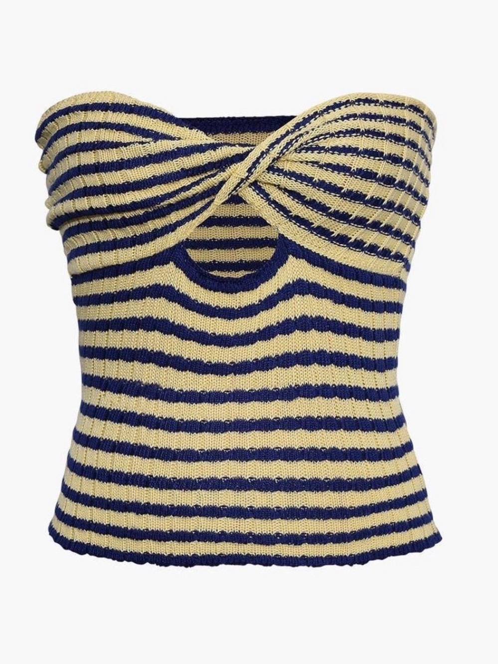 Striped Strapless Knit Top